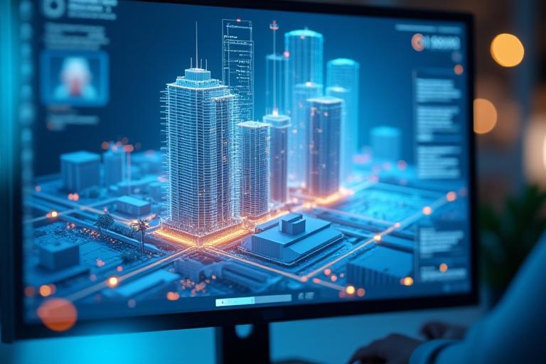 Interface BIM montrant la modélisation 3D d’un bâtiment